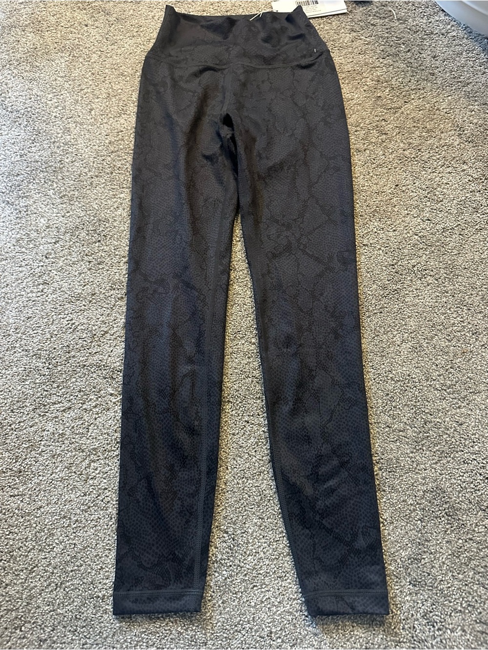 High-Waist Black Textured Leggings for Women